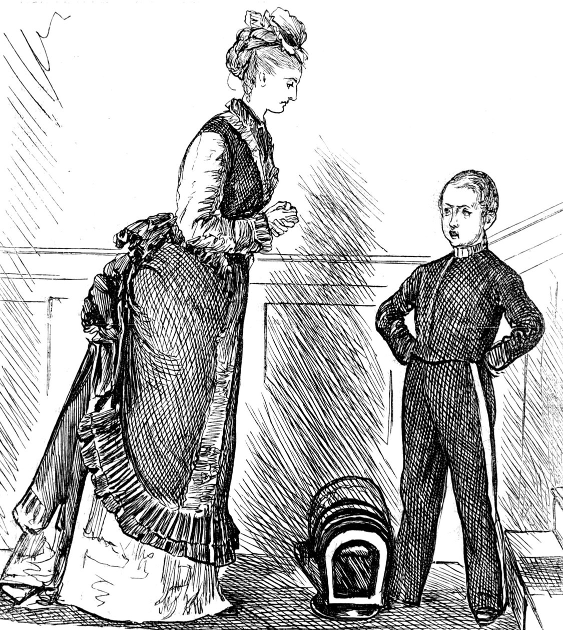 A Mother Disciplining Her Naughty Child by George du Maurier