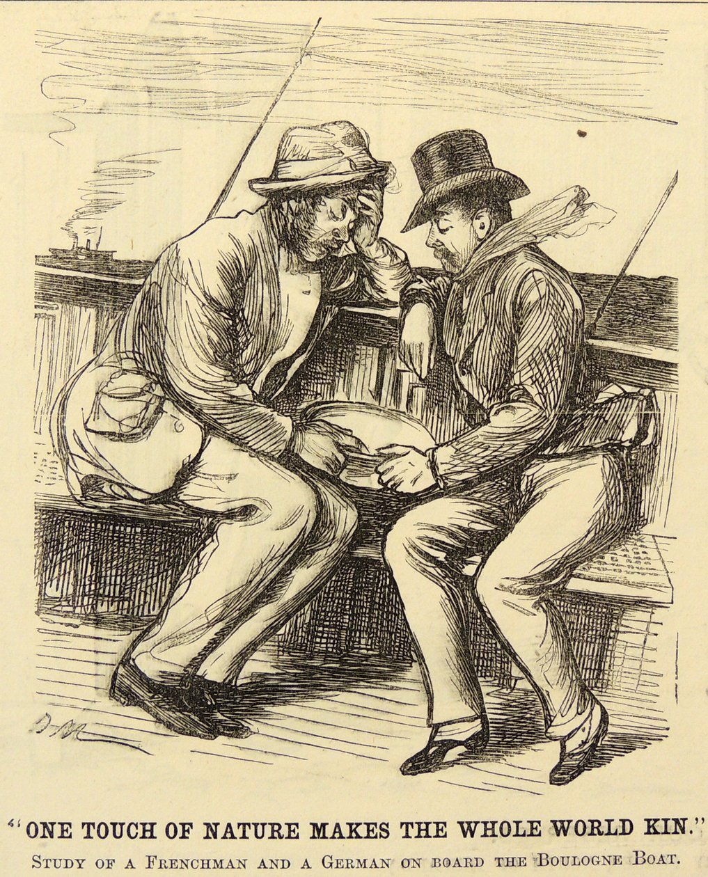 Boat passengers suffering from Seasickness by George du Maurier