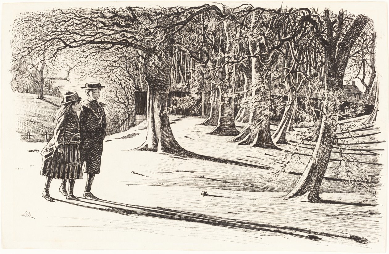 Two Children in the Snow by George du Maurier