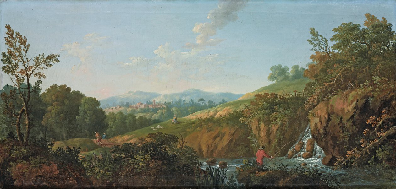Wooded River Landscape by George the Elder Barret