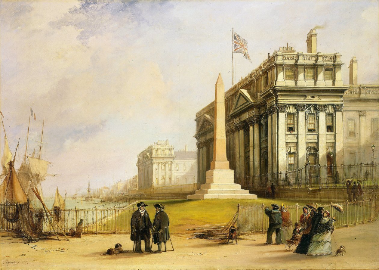 The Bellot Obelisk at Greenwich Hospital, London, Memorial for Joseph René Bellot by George the Elder Chambers