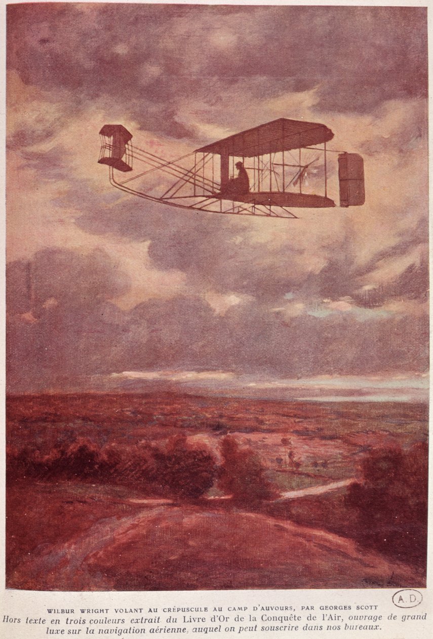 Wilbur Wright During His Record Breaking Night Flight at Camp d