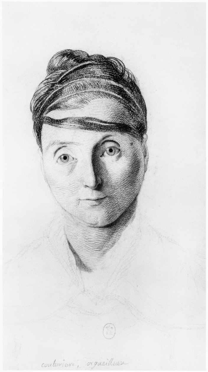A Proud Dressmaker, Front View (illustration from an unpublished treatise by Jean Etienne Dominique Esquirol on the lunatics of the Salpetriere asylum) by Georges Francois Gabriel