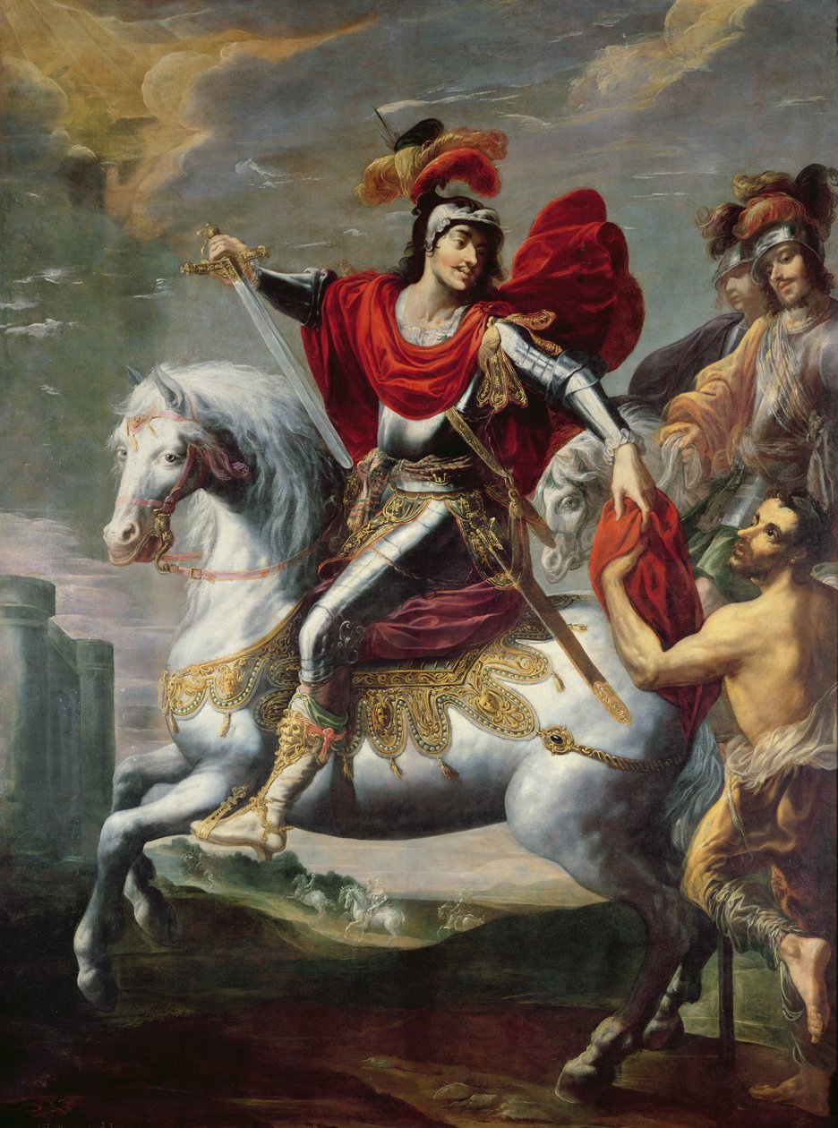 St. Martin sharing his cloak with the beggar by Georges Lallemand