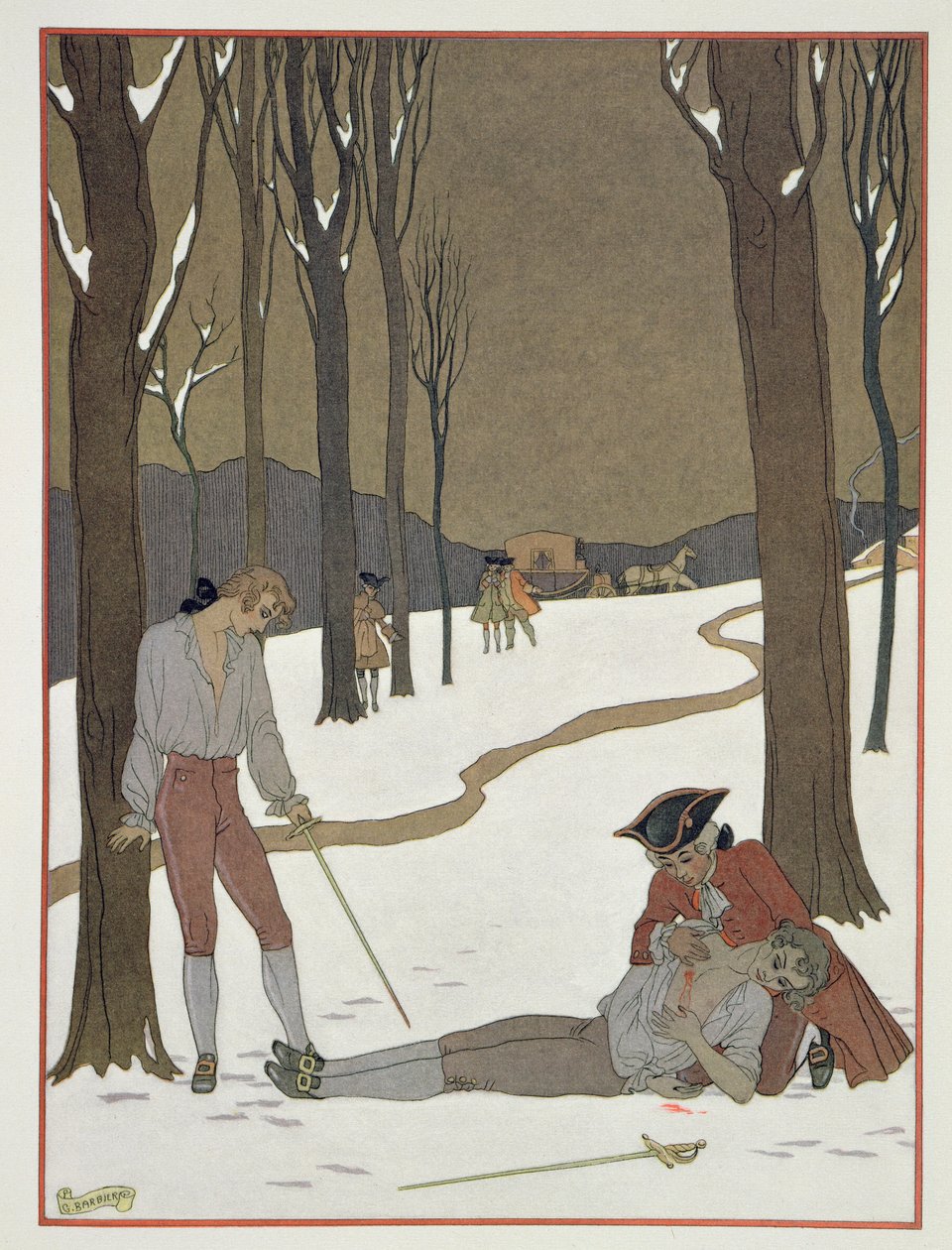 The Duel between Valmont and Danceny, illustration from 