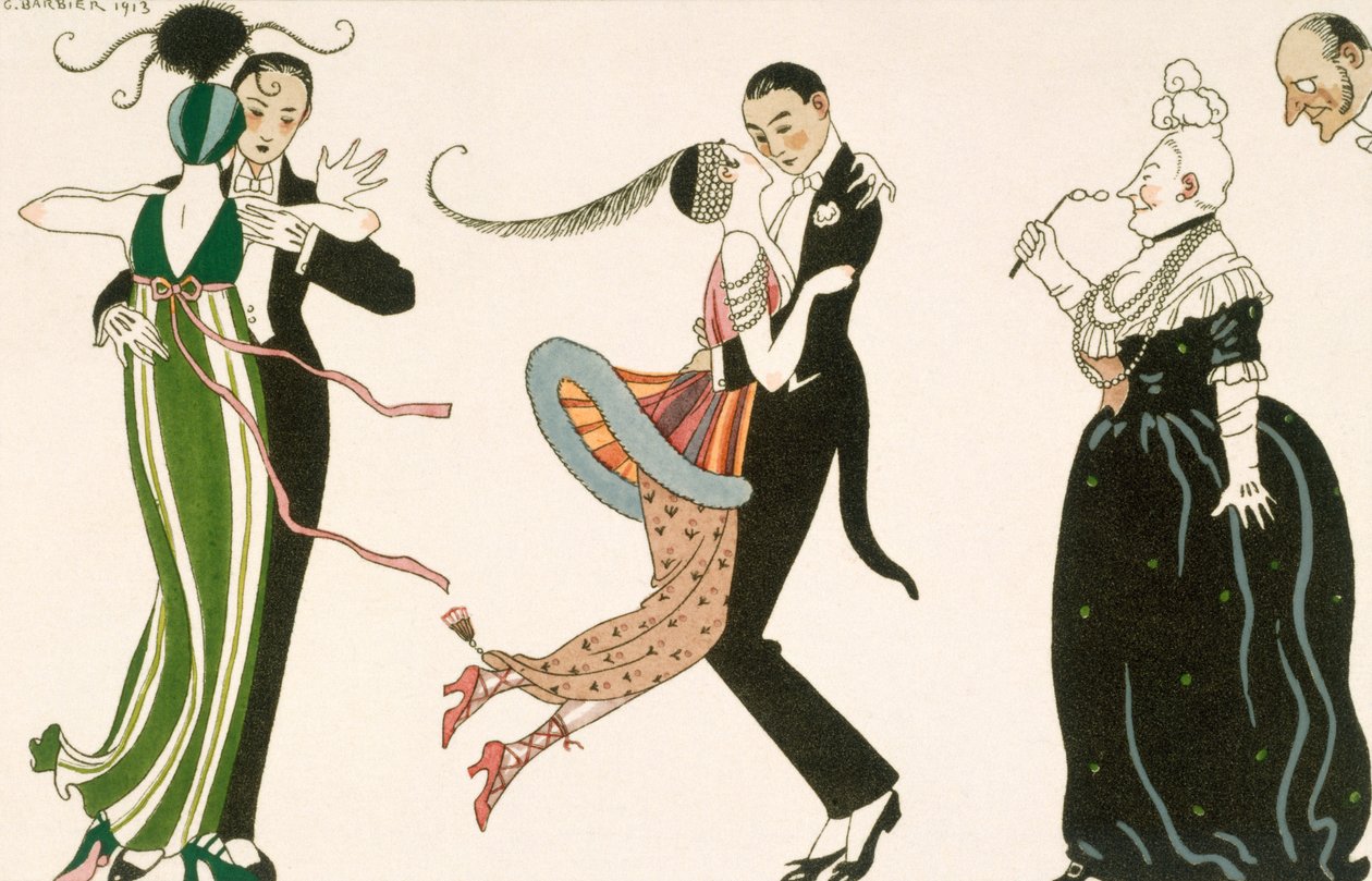 The Madness of the Day, engraved by H. Reidel for the Friends of the Journal des Dames et des Modes by Georges (after) Barbier