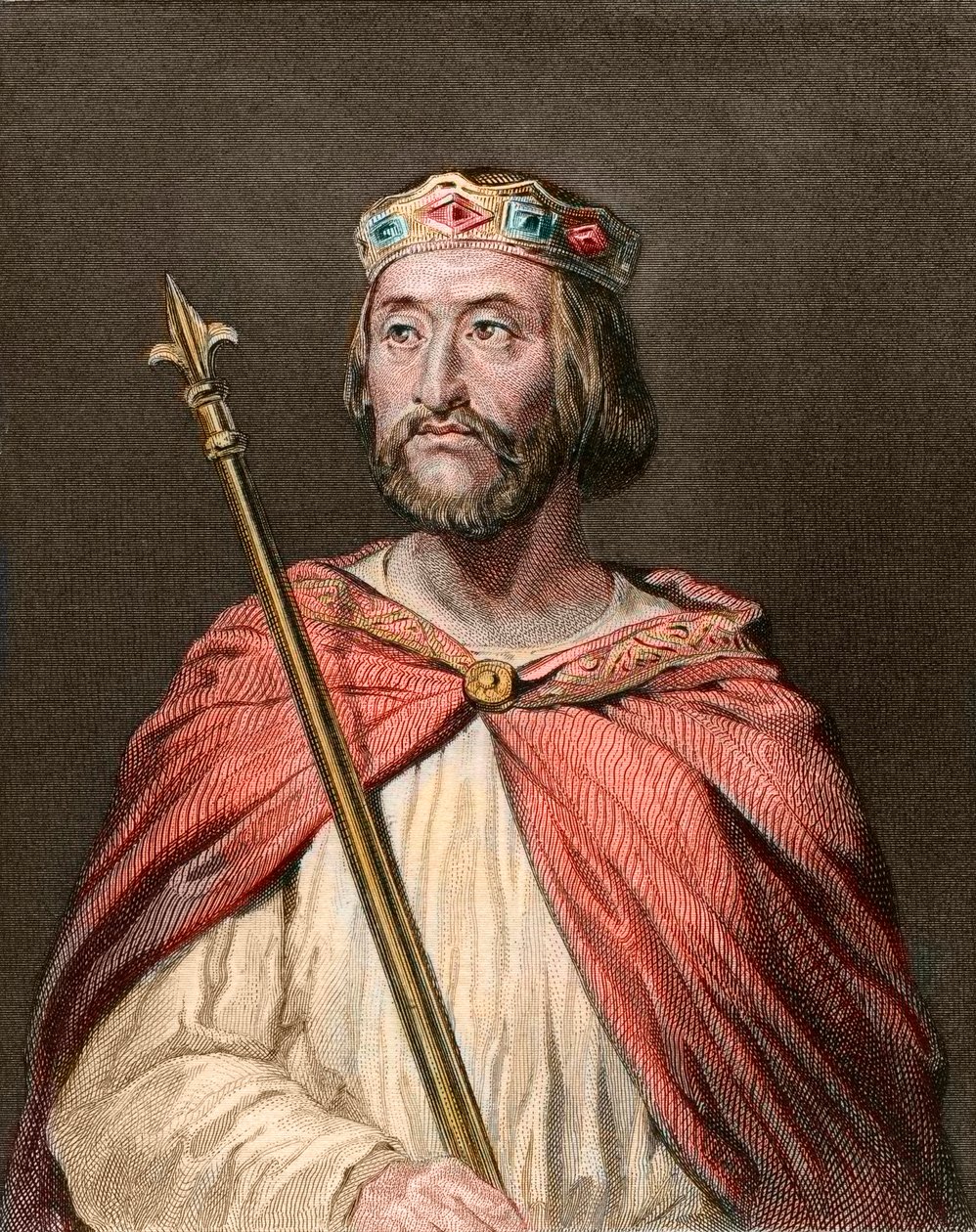 Portrait of Charles III called the Simple (879-929) King of the Francs - engraving after Georges Rouget by Georges (after) Rouget