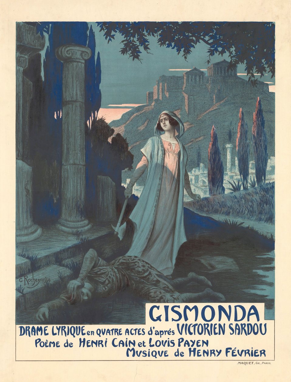 Poster for the theatre play Gismonda by V. Sardou by Georges Antoine Rochegrosse