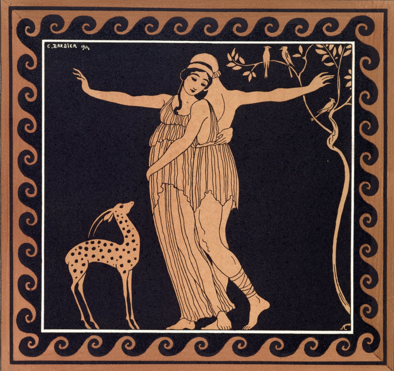 Ballet scene with Tamara Karsavina by Georges Barbier