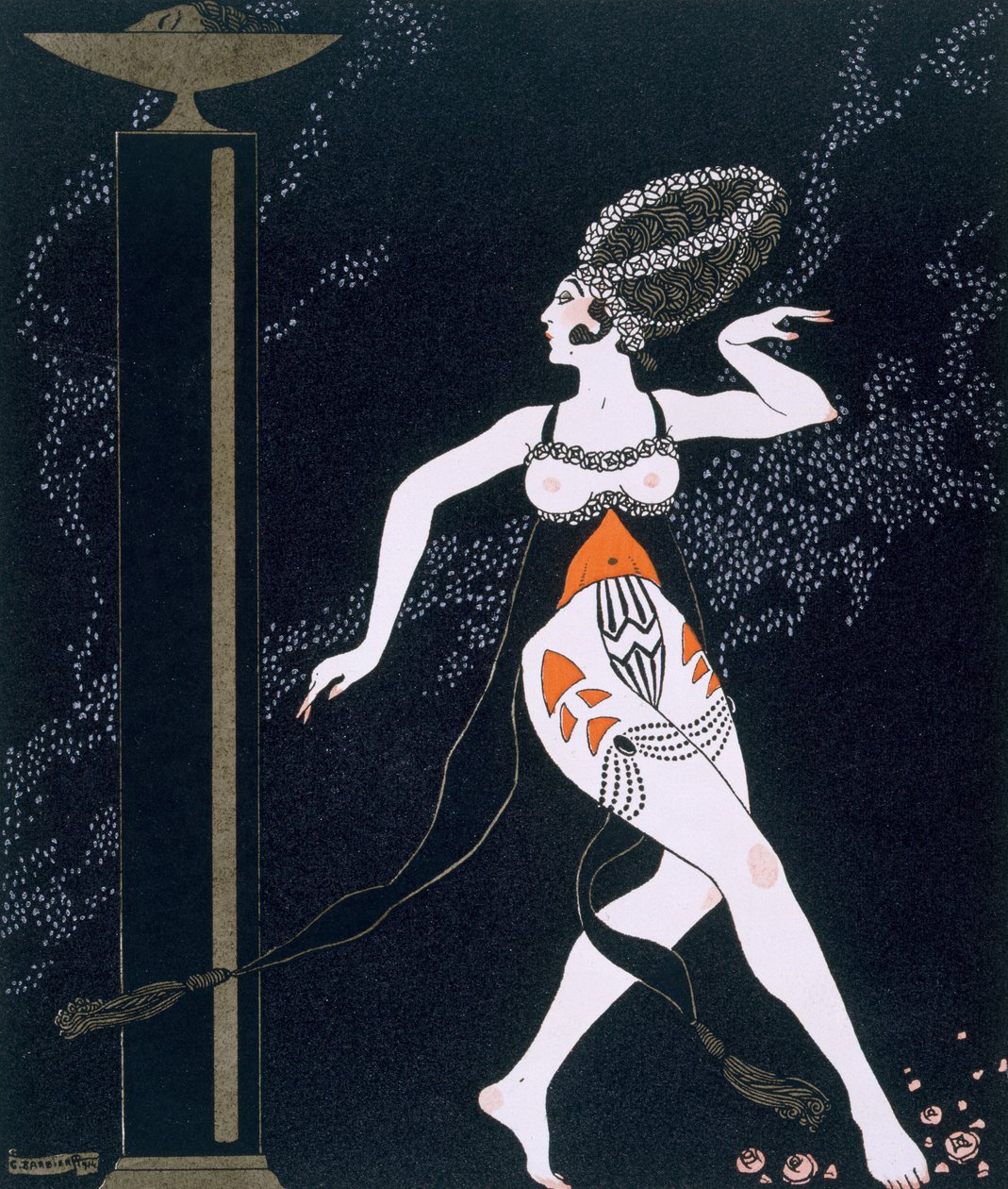 Ballet scene with Tamara Karsavina (1885-1978) 1914 by Georges Barbier