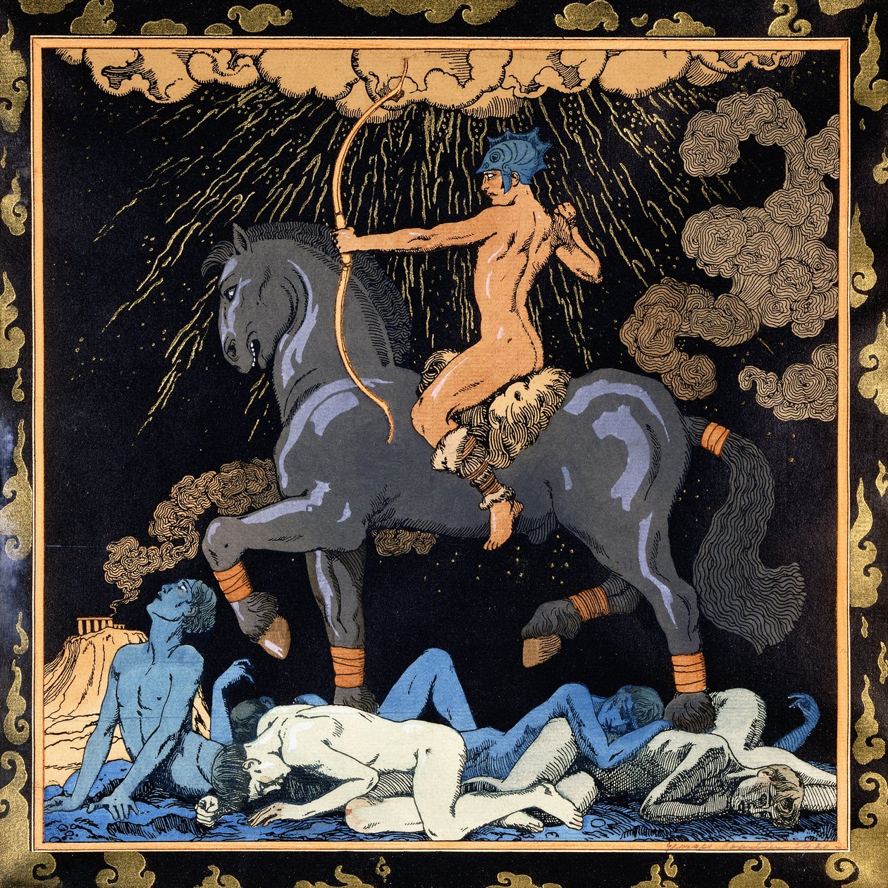 The One Who Rides the Black Horse, c.1917-1920 by Georges Barbier