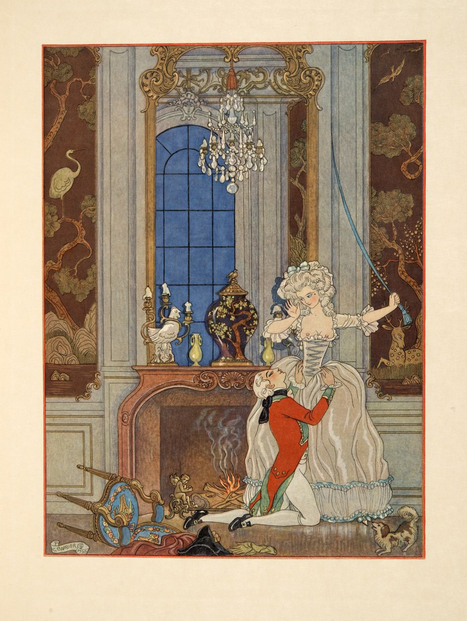 Danceny Declaring His Love to Cecile, Illustration from 