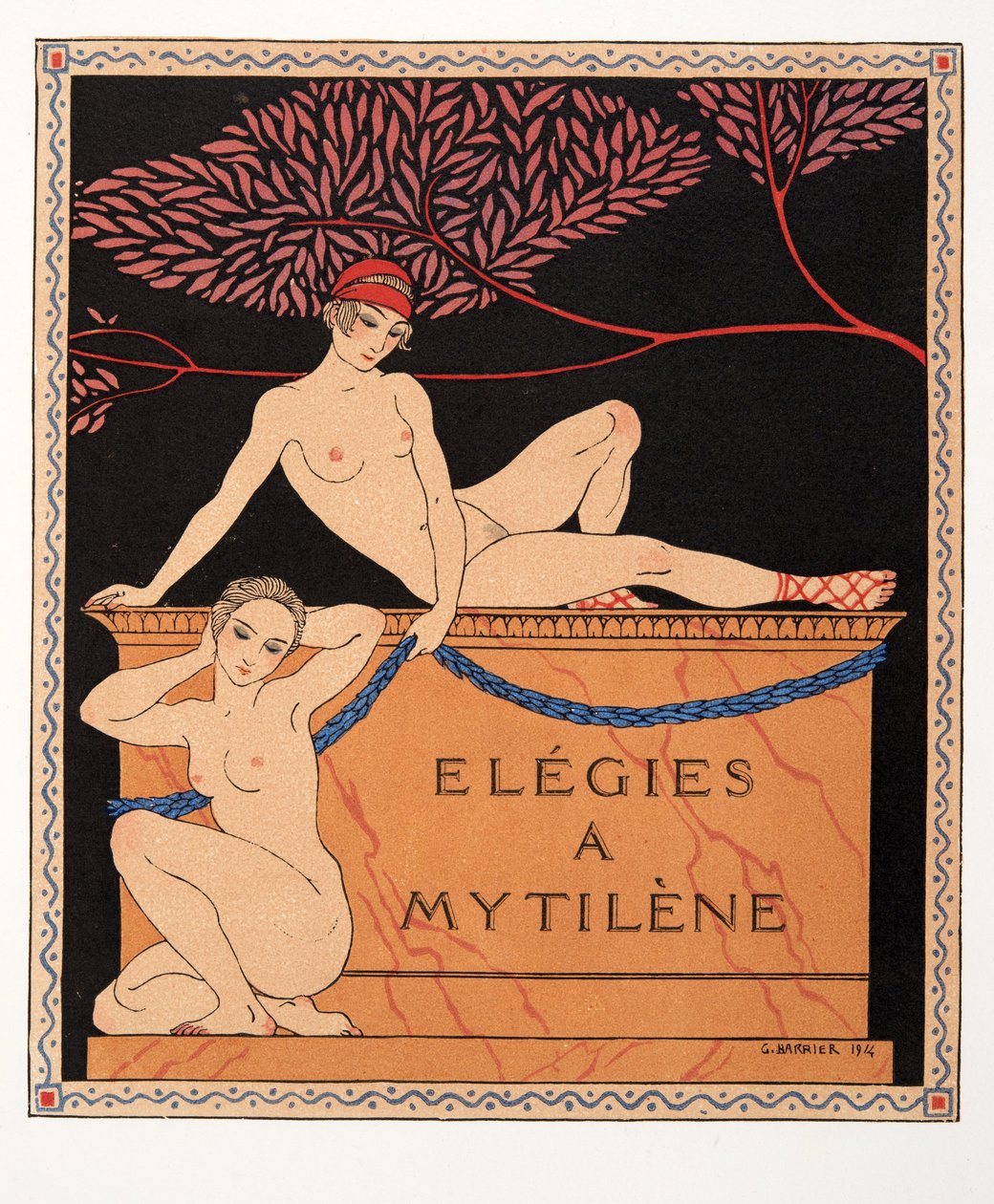 Elegies a Mytilene, illustration from Les Chansons de Bilitis, by Pierre Louys, pub. 1922 by Georges Barbier