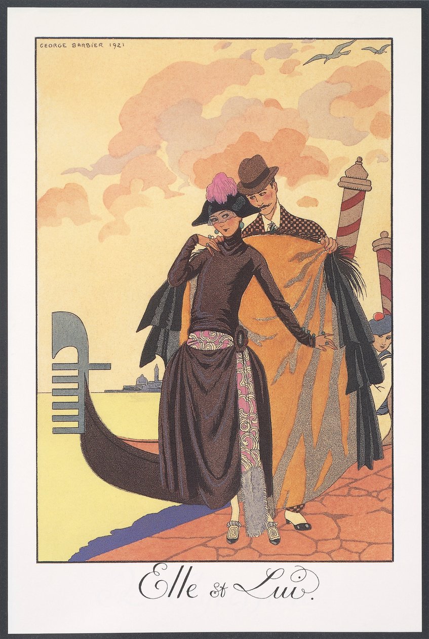Falbalas et Fanfreluches, Almanac for 1924, Serenade by Georges Barbier