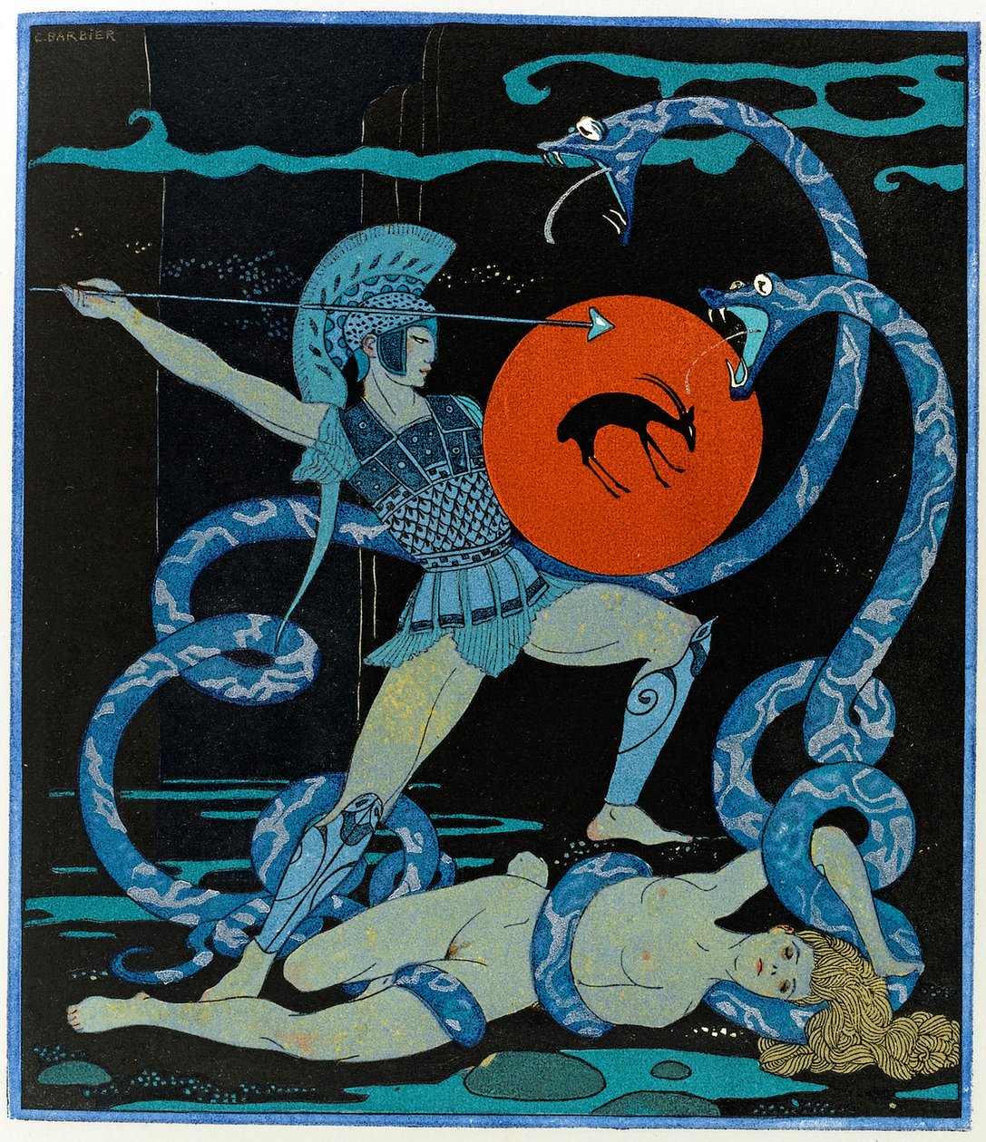 Illustration from Les Chansons de Bilitis by Georges Barbier