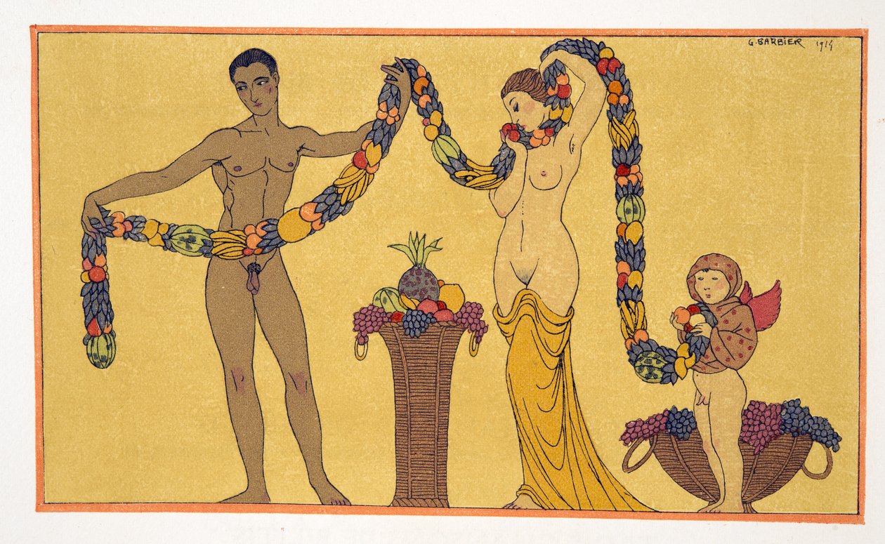 Illustration from Les Chansons de Bilitis, by Pierre Louys, pub. 1922 by Georges Barbier