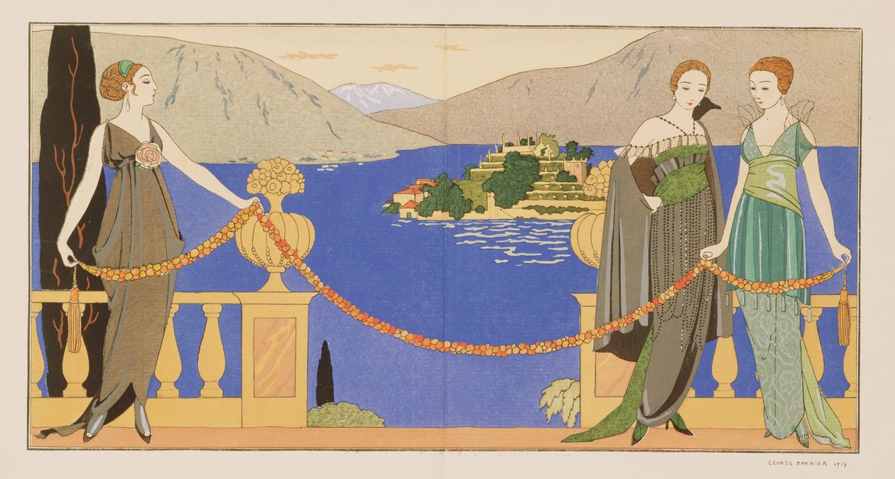 Isola Bella, evening dresses designed by Redfern by Georges Barbier