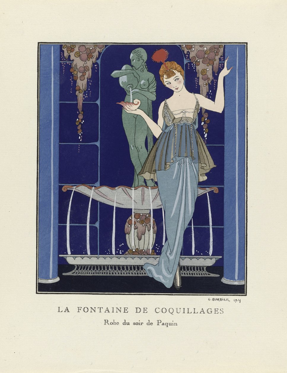 La Fontaine de Coquillages, pub. 1914 by Georges Barbier