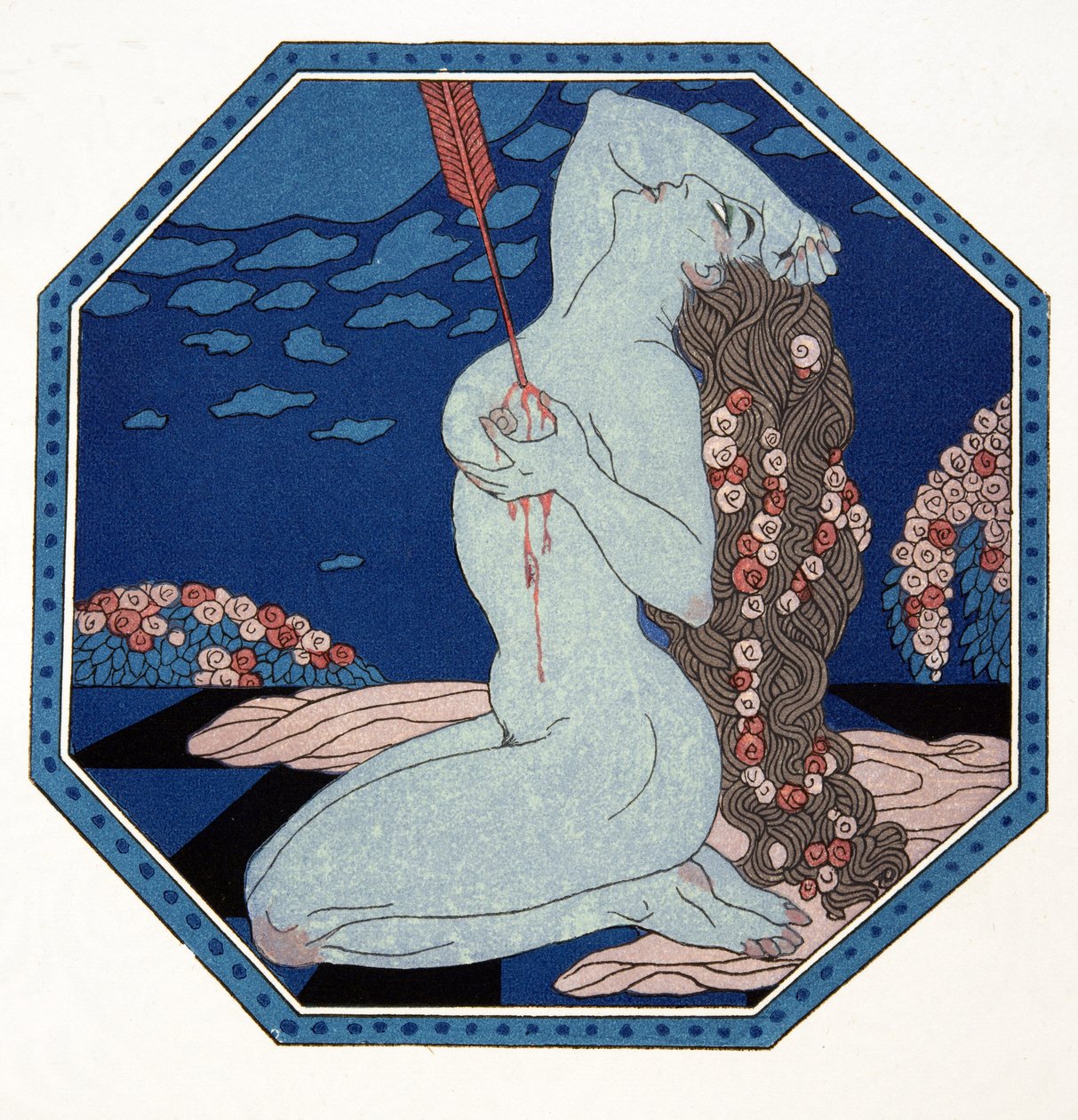 Le Deramantnier, illustration from Les Chansons de Bilitis, by Pierre Louys by Georges Barbier