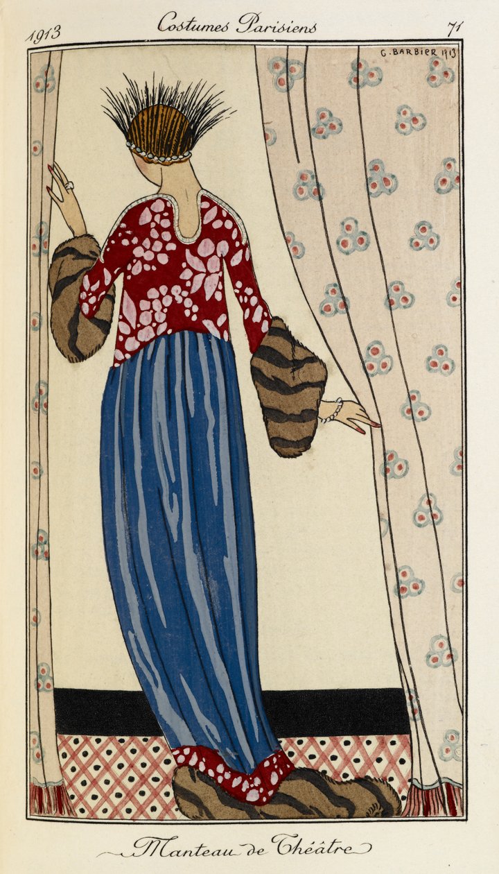 Theatre Coat. Costumes Parisiens No.71 by Georges Barbier