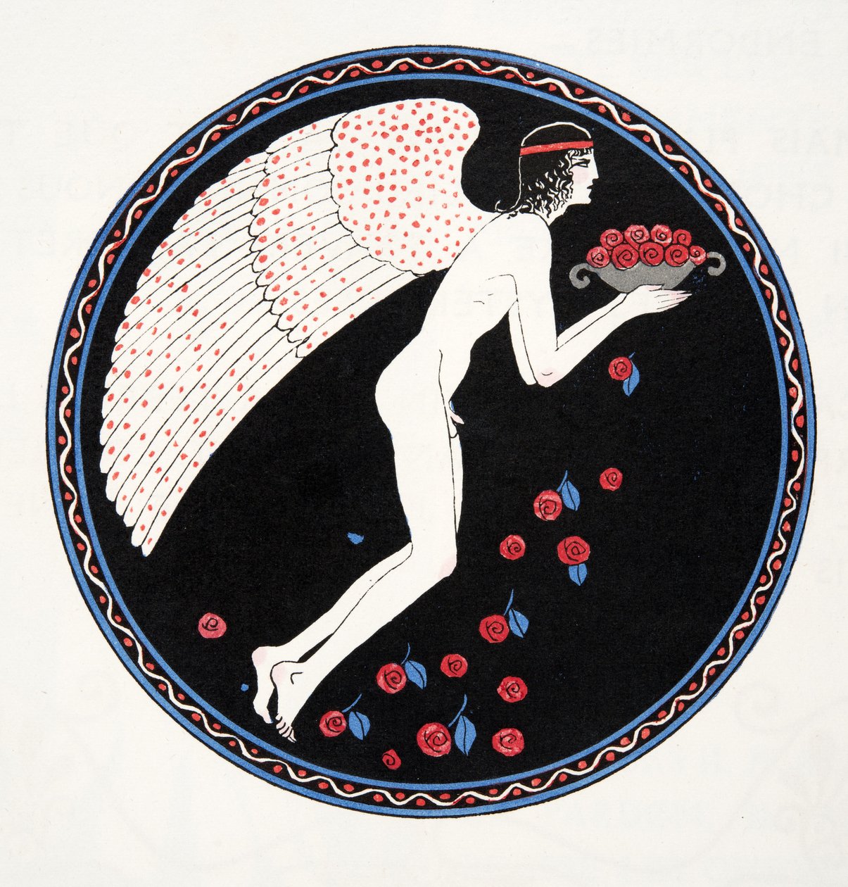 Roses dans la Nuit, Illustration from Les Chansons de Bilitis, by Pierre Louys, pub. 1922 by Georges Barbier