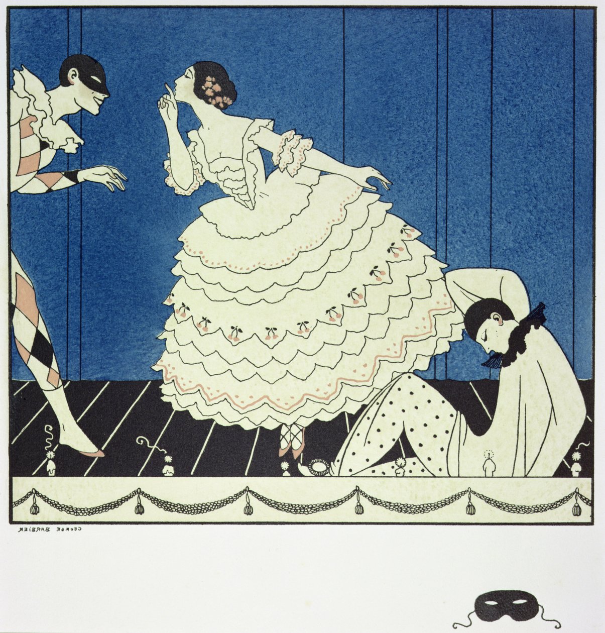 Tamara Karsavina as Columbine, Vaslav Nijinsky as Harlequin and Adolph ...