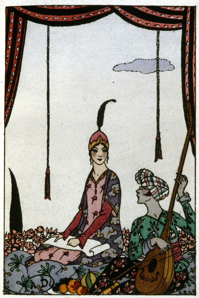 The Queen of Sheba, c. 1920 (illustration) by Georges Barbier