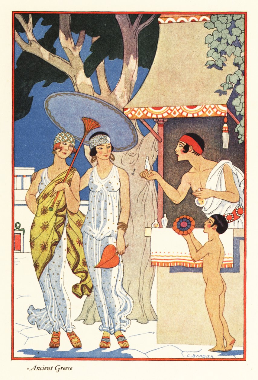 Two women shop at a perfume seller