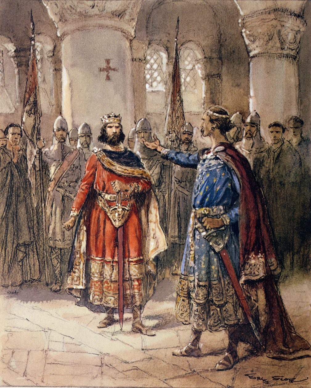 Hugues I Capet (941-996), King of France and Adalbert de Perigord, from 