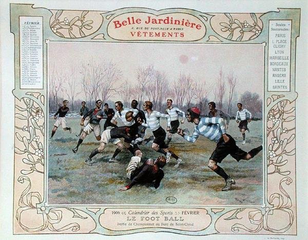 Rugby, illustration for February from a calendar for the clothes shop 