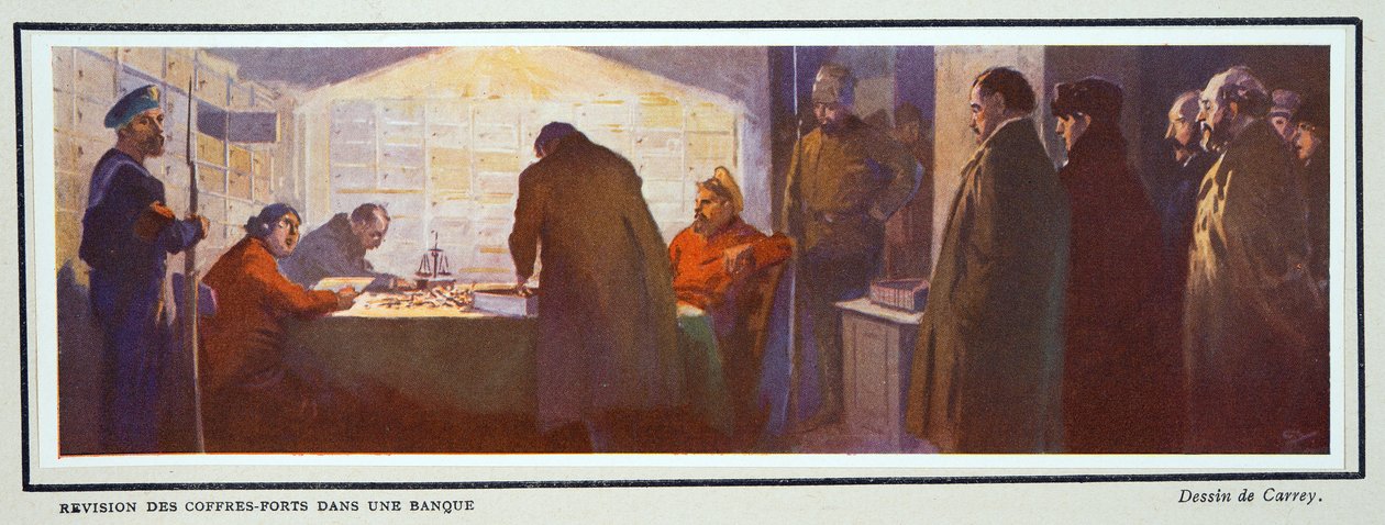 Inside a bank vault during the Revolution by Georges Carrey
