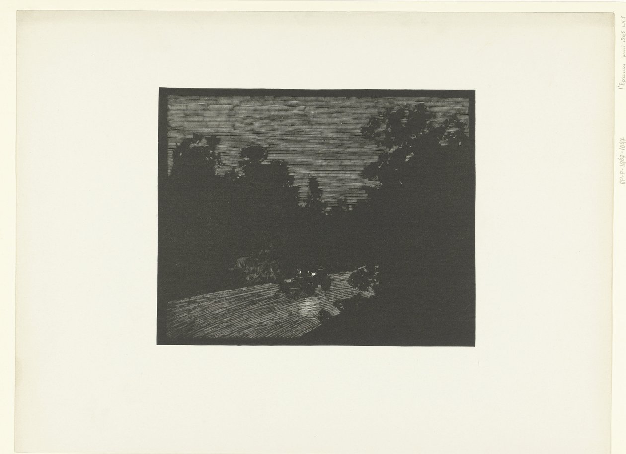 Landscape with Carriage Pulled by Horse at Night (series title: L