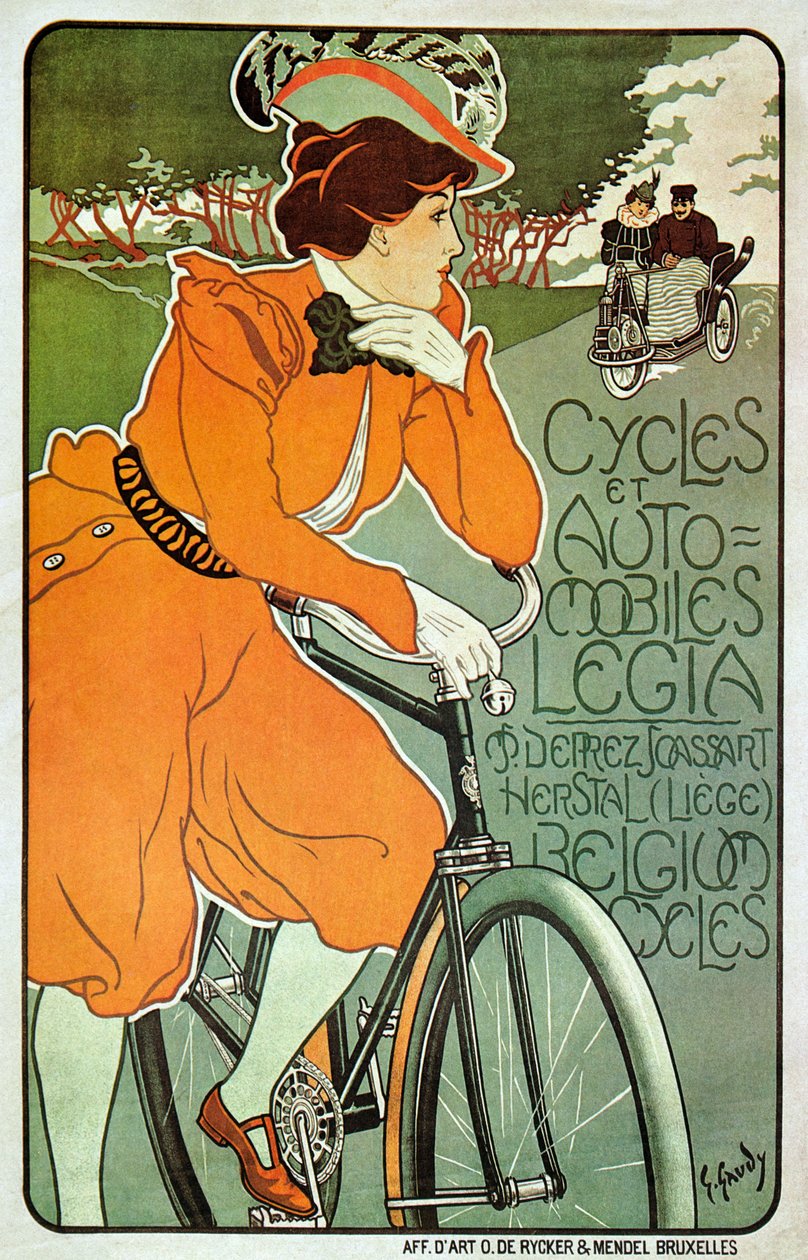 Poster advertising Legia bicycles, Liege, Belgium by Georges Gaudy