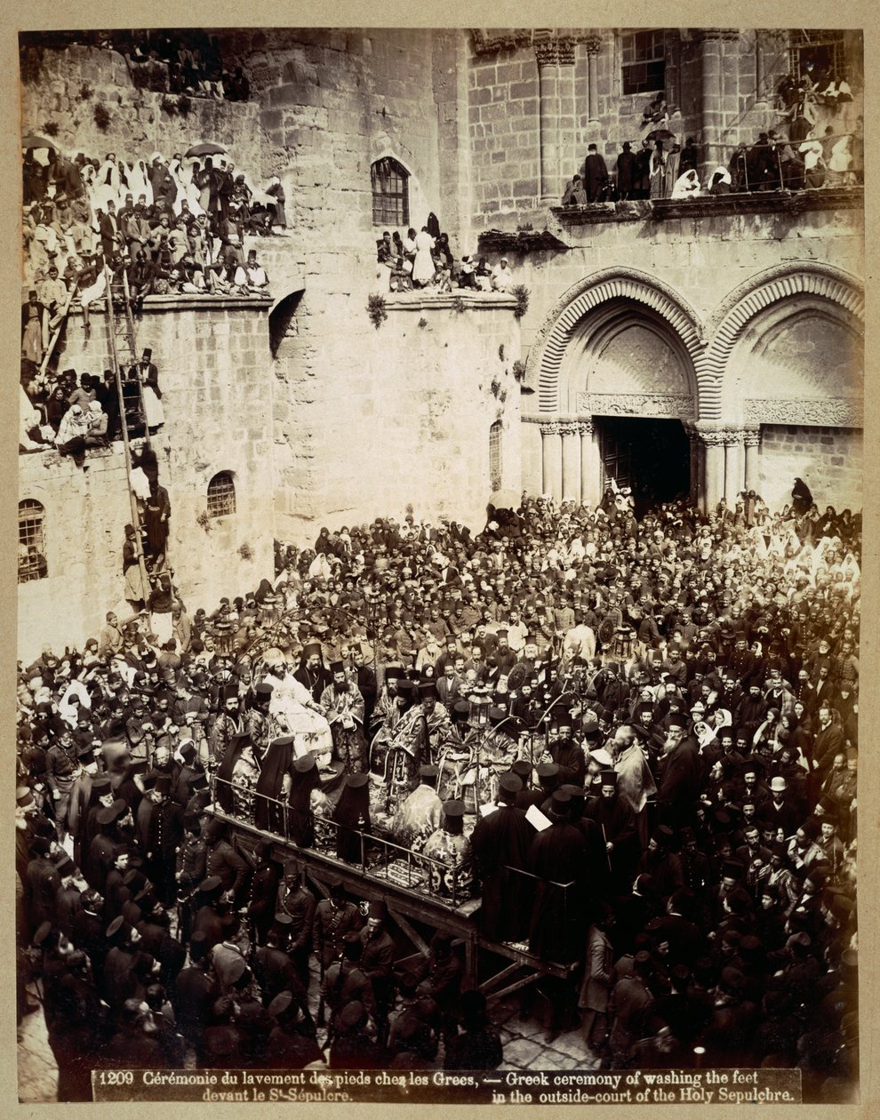 Ceremony of the washing of feet, Church of the Holy Sepulchre, Jerusalem by Georges Jeannin