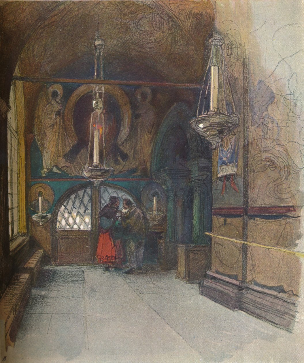 Interior of the Cathedral of the Annunciation, Moscow by Georges Kossiakoff