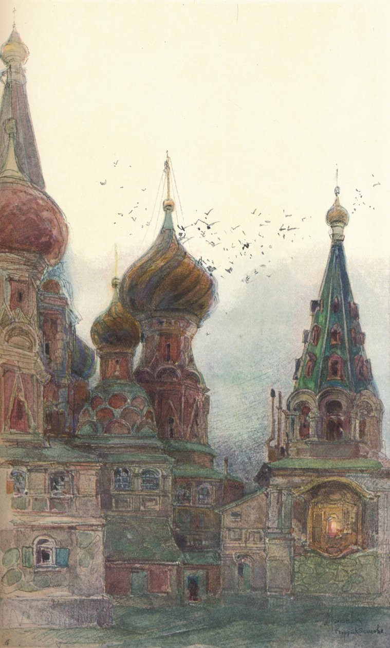 The Church of Vasili Blazhenni, Moscow by Georges Kossiakoff