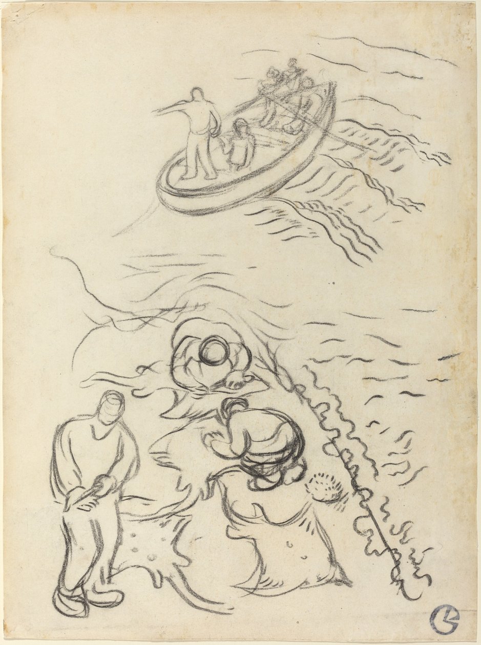 Study for "The Fishermen" with Men Emptying the Nets by Georges Lacombe