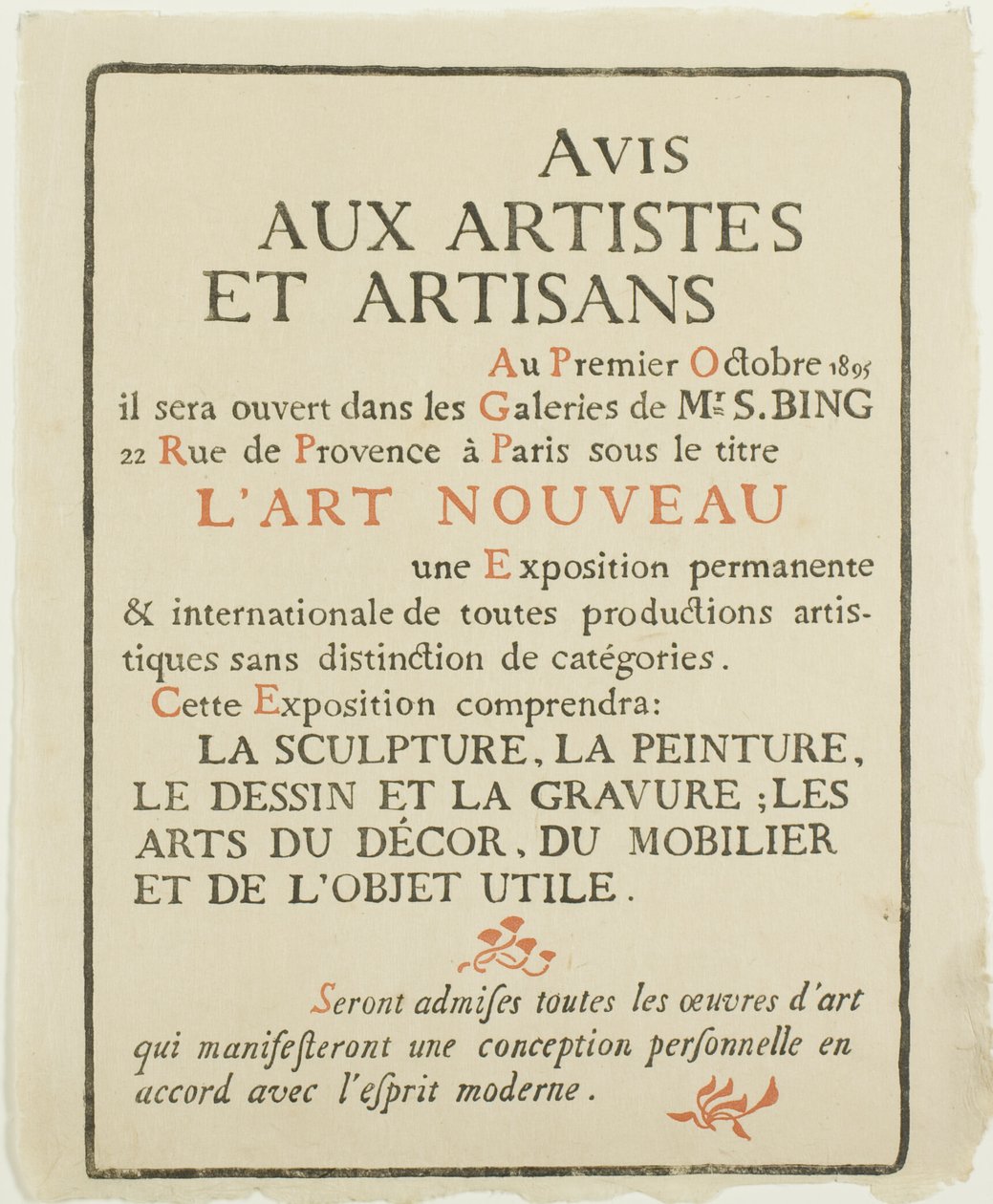 Notice to Artists and Craftsmen by Georges Lemmen