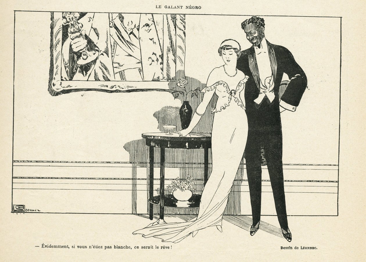 Illustration by Georges Leonnec in Le Lire - The Gallant Negro - Love, Xenophobia - Black by Georges Leonnec