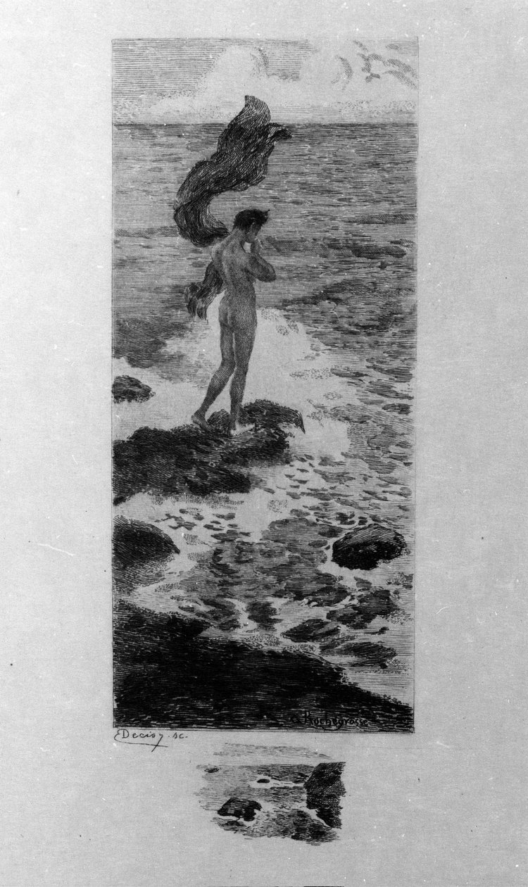 Illustration by Georges Antoine Rochegrosse (1859-1938) for The Man at Sea by the poet Charles Baudelaire (1821-1867) in Les Fleurs du Mal by Georges Marie Rochegrosse