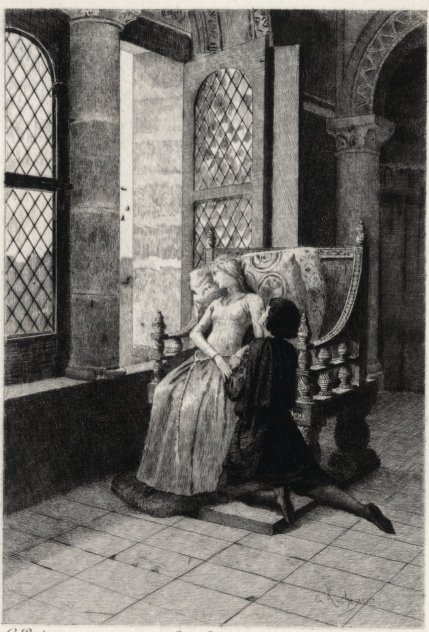 Illustration by Georges Antoine Rochegrosse (1859-1938) for “The Burgraves” (first part - scene III) historical drama by Victor Hugo by Georges Marie Rochegrosse