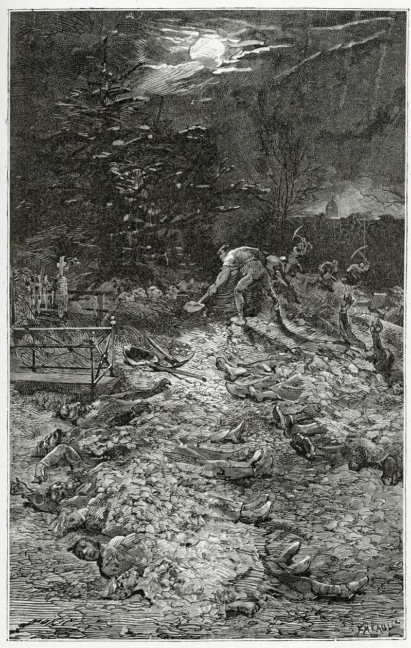 Montmartre Cemetery - illustration from Napoleon le Petit, 19th Century by Georges Marie Rochegrosse
