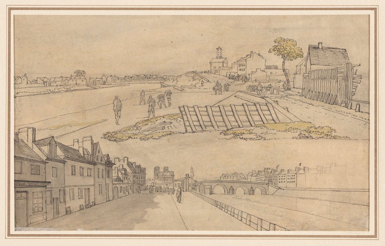 Two Views of Paris by Georges Michel