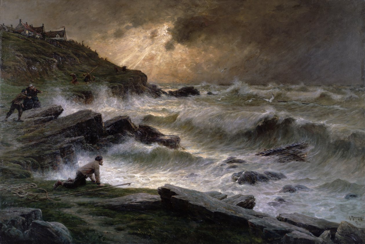Wreckers off the Brittany Coast, 1911 by Georges Philibert Charles Maroniez