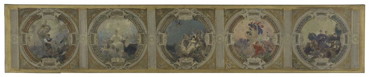 Sketch for the Lobau Gallery at Paris City Hall: Art. History. Philosophy. The French Revolution. Science by Georges Picard