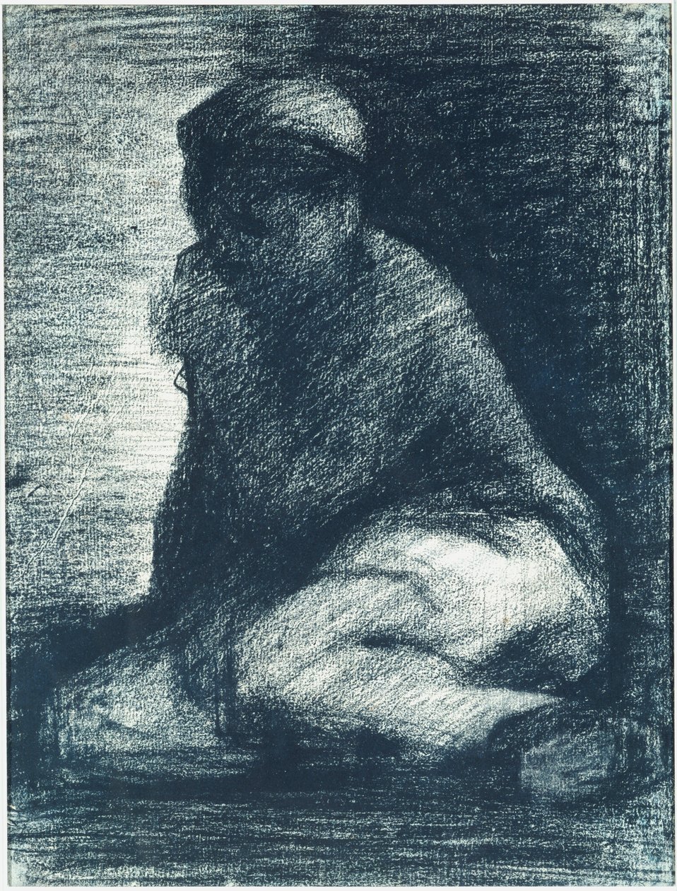 A Young Man Crouching, c.1882 by Georges Pierre Seurat