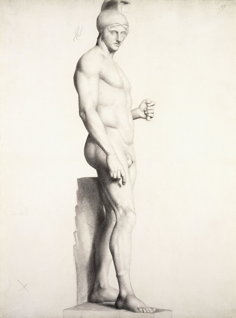 Warrior Wearing a Helmet, in Profile by Georges Pierre Seurat