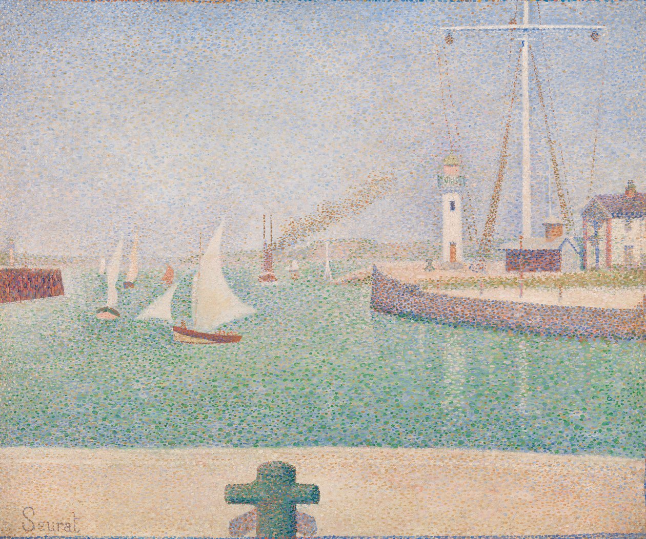Entrance of The Port of Honfleur by Georges Seurat