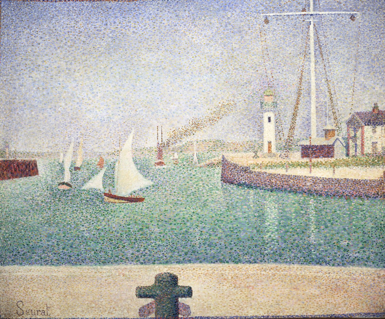Entrance of The Port of Honfleur by Georges Seurat