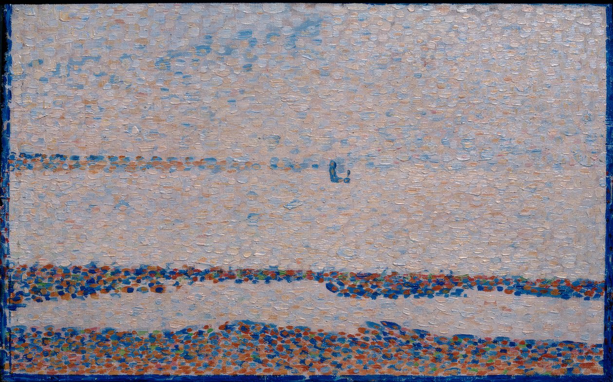 The Beach, a Boat at Gravelines by Georges Seurat